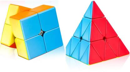 HASTiKA Cube Combo Set of 2x2 Pyraminx Pyramid Triangle High Speed
