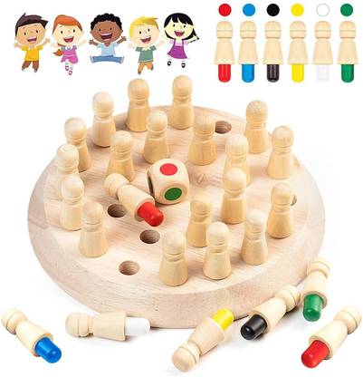 Magicwand Wooden Memory Matchstick Chess Educational Game for Families & Kids
