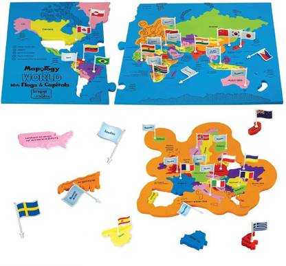 RINISH Imagimake Mapology World Flags & Capitals Jigsaw Puzzle