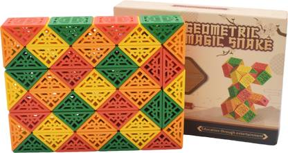 Kiditos Geometric Magic Snake Cube Twisty Puzzle Toys (48 Blocks), Age 6 Years & Up