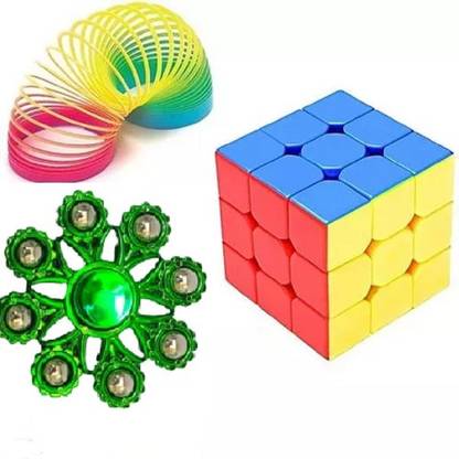 rainbow toys RUBIC Cubes 3x3 Spinner Rainbow Rings (pack of 3) multicolor