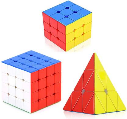Aseenaa High Speed, Stickerless & Smooth 3X3, 4X4 & Pyramid Cube