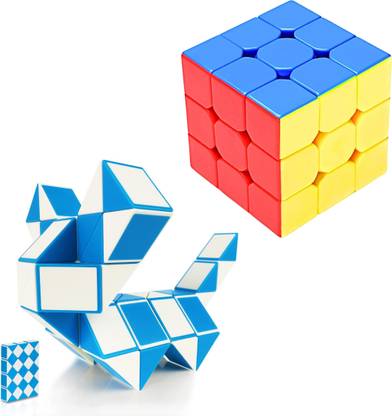 ZESTHOME Combo Set of Rubik's Cube 3x3 & Magic Snake Cube, Brain Teaser Toy Set for all
