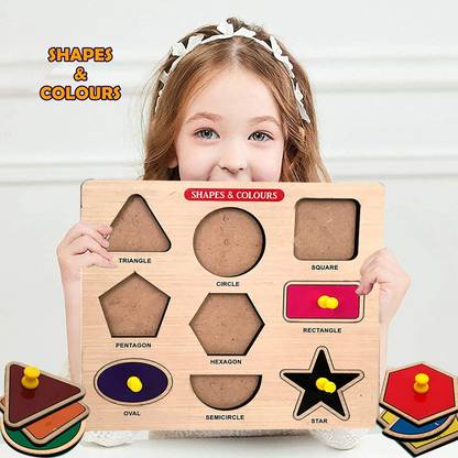 FORSIKHA Learn Different Geometry Shapes and Name Puzzles Board Educational Learning Toys