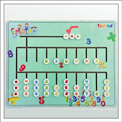 Todfod Wooden Mathmatical Maze Puzzle Toy for Kids & Children, Colour and Shape