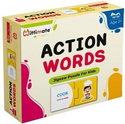 Mittimate Action Words Jigsaw Puzzle for Kids Age 2-4 I 60 Pieces Educational Toy