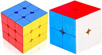 Aseenaa High Speed Smooth Smart Cube Combo of 2X2 & 3X3 Stickerless Magic Puzzle Set
