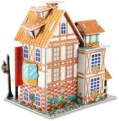 Tiny Kids 3D DIY House Puzzle Kit| Cardboard Model Building Game for Kids | 3D Puzzle Game