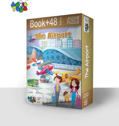 advit toys The Airport-Jigsaw Puzzle (48 Piece + Educational Fun Fact Book Inside)