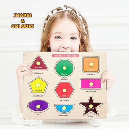 Plus Shine Montessori Sorting Blocks for Kids Early Education Geometric Shape Puzzle Board