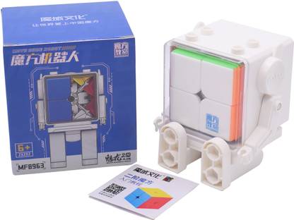 Hawkister MoYu Cube Robot Meilong 2M 2x2 Magnetic Cube Stickerless + Robot Toy Display Box