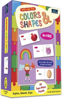 BOOKFORD Match & Pair - Color & Shapes Jigsaw Puzzle Game & Fun and Learning