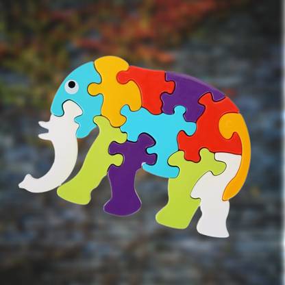 Alexenterprise Elephant Shape Puzzle Building Blocks Non Toxic Block LC02.3500 Elephant Puzzle