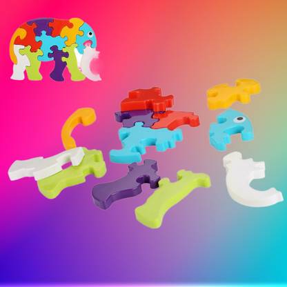 golden rose Elephant Shape Puzzle Building Blocks Non Toxic Block LC02.4122 Elephant Puzzle