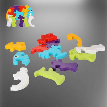 SHREEJI ENTERPRISE Elephant Shape Puzzle Building Blocks Non Toxic Block LC02.492 Elephant Puzzle
