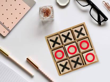 SHALAFI Strategy Board Noughts and Crosses Wooden Board Zero Kata Puzzle Tic Tac Game