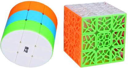 Authfort New DNA concave 3x3 Stickerless & Cylinder Stickerless puzzle pack of 2