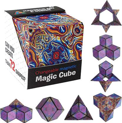 VniQ Magnetic Cube 3D Puzzle Shape Shifting Box Infinity Cubes - Fidget Magic Cube
