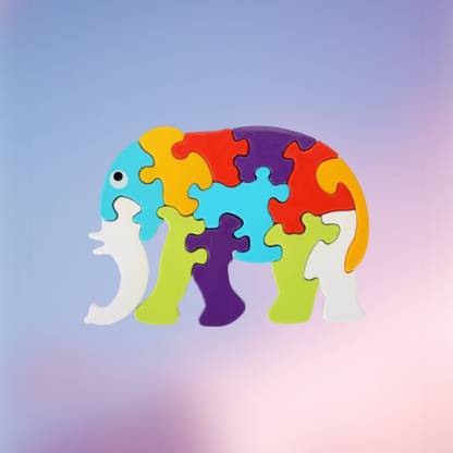 SHREEJI ENTERPRISE Elephant Shape Puzzle Building Blocks Non Toxic Block LC02.834 Elephant Puzzle
