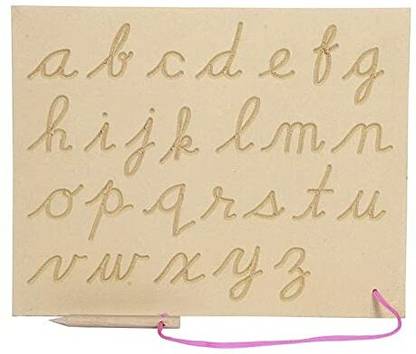 FireFlies Wooden Small Cursive Alphabet Writing Practice Board for Kids (Pack of 1)