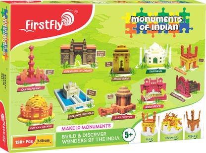 little blubud Monuments of India-Construction Set-10 Monuments-Educational Toy for Kids 5Yrs+