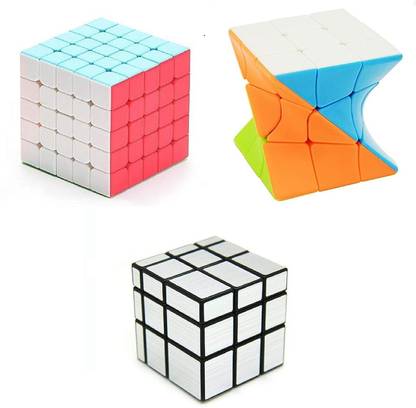 littlewish High Speed Cube Combo Of 5x5x5x5x5, Silver Mirror And Twister Magic Puzzle Cube
