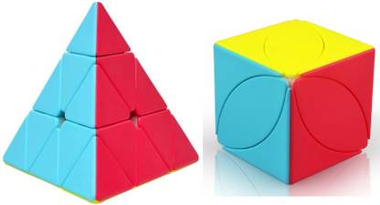 Authfort V2 stickerless Magic Cube Ivy Leaf Cube & Pyraminx Triangle Cube combo 2