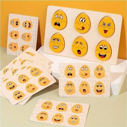 Rainbowstore Eggs Expressions Emoticon Puzzle zig zag Emoji/Memory Training toy Board Game Accessories