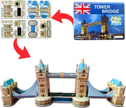 moontail 3D Puzzle London Tower Bridge Toys for Kids Games Educational Toys Gifts