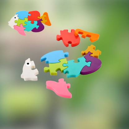 GODEX Fish Shape Puzzle Building Blocks Non Toxic Puzzle Blocks LC01.370 Fish Puzzle
