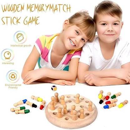 CountryLink Wooden Memory Match Stick Chess Colorful Chess, Funny Block Board(1set)