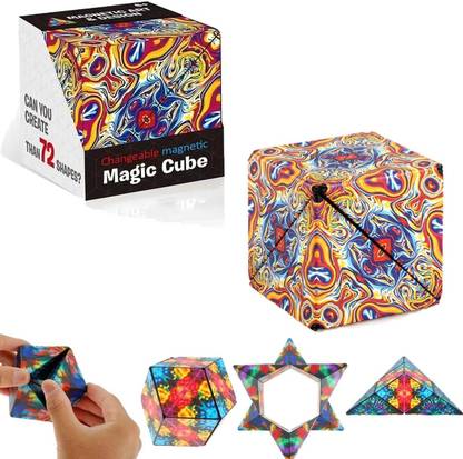 KHASALA BROTHERS Magic Cube Shape Shifting Puzzle Box Magnetic Cube Puzzle Fun Cube Mind Fun Game