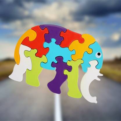 Kidsbuddy Elephant Shape Puzzle Building Blocks Non Toxic Block LC02.918 Elephant Puzzle