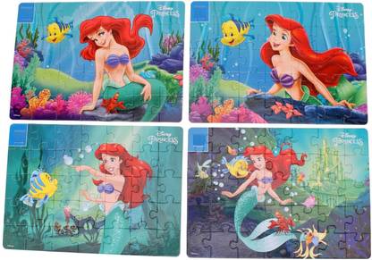 zokato Disney Princess Ariel 4-In-1 Jigsaw Puzzle Multicolor - 140 Pieces