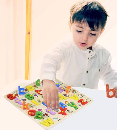 SHALAFI Small English Alphabet Letter Small ABC Puzzle Board With Picture Learning Toys
