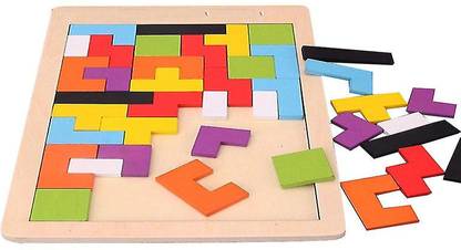 Plus Shine Educational Brain Game Tetris Puzzle Teaser Pattern Blocks Tetris Shapes Puzzles