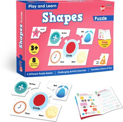 Little Berry Shapes Puzzle Game for Kids: Play and Learn Puzzle with Activity Book