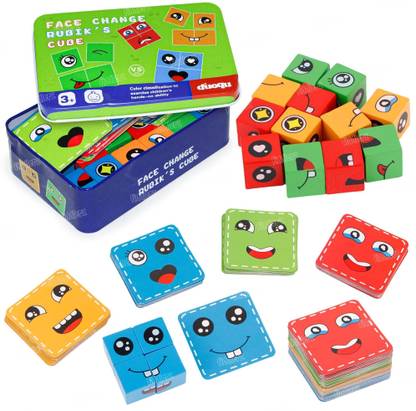 FIDDLERZ 72 PCS Rubike's Cube Game Cube Face Changing Game for Kids Matching Block