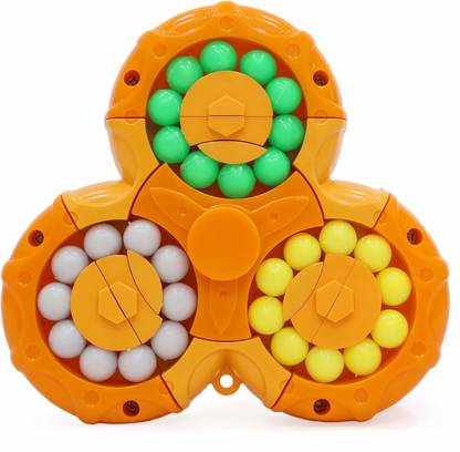 Aditi Toys Spinny Twist Magic Bean Cube Fidget Spinner Puzzle Toy for Kids & Adults(Orange)