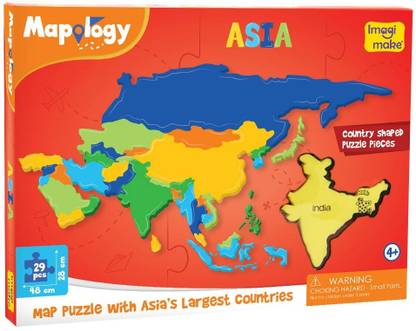 Imagimake Mapology Asia- Continent Asia & its Countries Map Puzzle- Educational Toy for 5+