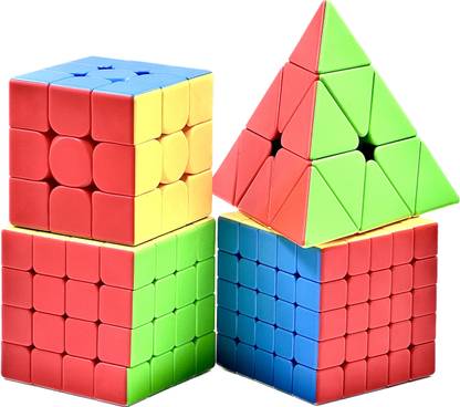 D ETERNAL Speed Cube Combo Set 3x3 4x4 5x5 & Pyraminx Pyramid Triangle Puzzle Cubic Combo