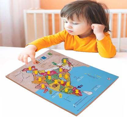 RITSKART Kids Gift Wooden Educational learning Map Board Puzzle for kids