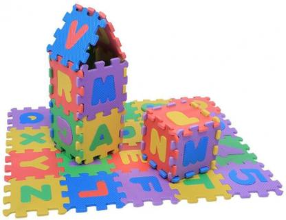 Willyard Best Buy Non Toxic ABC and Numbers Puzzle Mat EVA Foam Alphabet and Number Interlock Puzzle Mat for Kids Learn and Play, 36 Blocks Puzzles Mat for kids Learning, Fun Activity