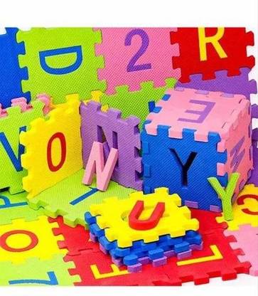 Shreevi ABCD 123 Alphabet Kids Eva Foam Puzzle 36 Pcs Play Mats Mat Toys Games 3+ Age