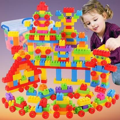 ARIZON DIY Plastic Building Blocks for Kids, 100+ Pieces, Ages 3+