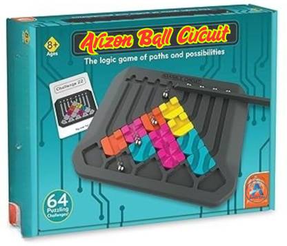 ARIZON Marble Track Brain Puzzle – Puzzle 64 Logic Challenges & 24-Piece Set for Kids