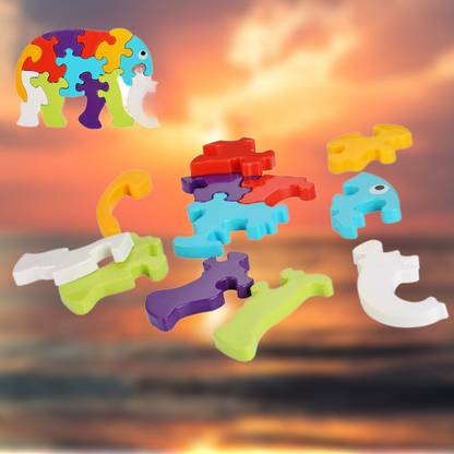 golden rose Elephant Shape Puzzle Building Blocks Non Toxic Block LC02.3963 Elephant Puzzle