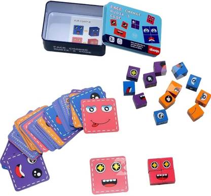 KNK Infotain Wooden Made Cube 3D Puzzle Box For Kids Learning Toy