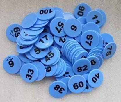 Offer99 Plastic Blue Numerical Token/Coins Pack of 1 to 100