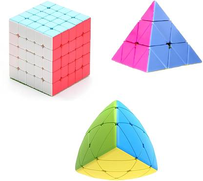 vworld Cube Combo Of 5x5x5x5x5, Pyramid Triangle And Round Curve pyramid pack of 3
